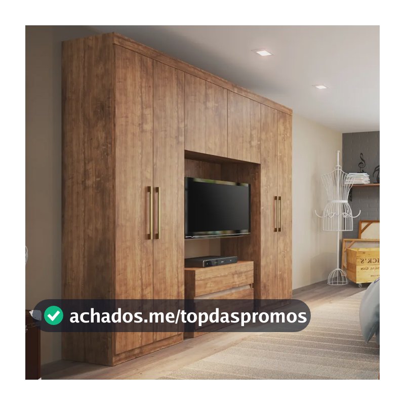 Guarda Roupa Casal 6 Portas 2 Gavetas Porto Native Carraro Native