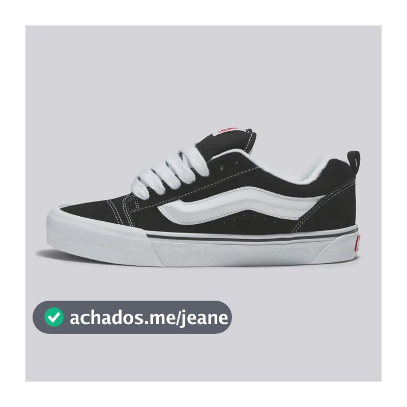 Tênis Vans Knu Skool Chunky Retrô Anos 90 Unissex Casual Preto 38 Br