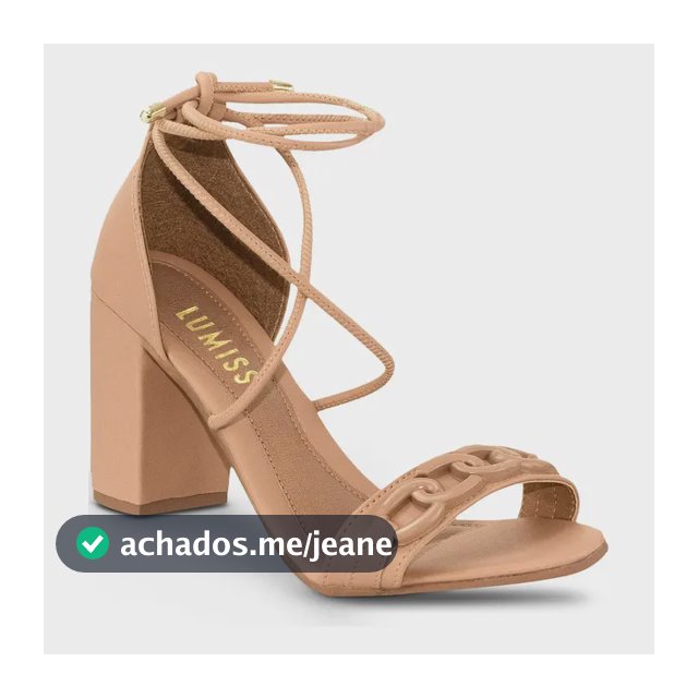 Sandalia Amarração Salto Grosso Alto Blogueira Moda Corrente