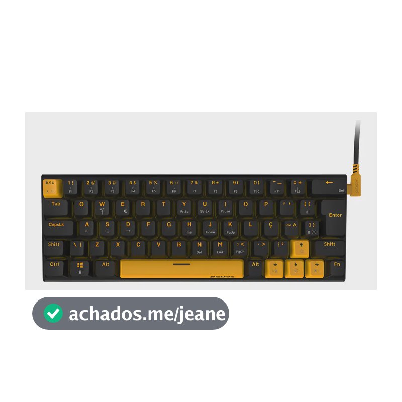 Teclado Mecânico Gamer Pcyes Kuromori 60% Switch Red Preto Português Brasil