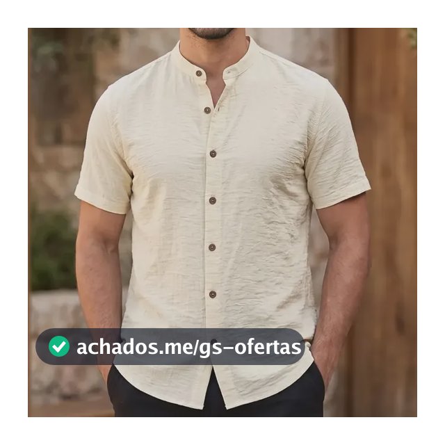 Camisa Gola Padre Masculina Manga Curta Social Verão Festa