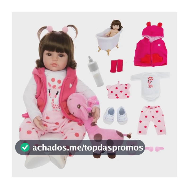 Bebê Reborn Boneca Vinil siliconado Girafinha Menina Pode Dar Banho