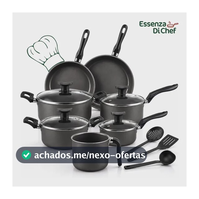 Conjunto Panelas Antiaderente 10 Peças Teflon Várias Cores Preto