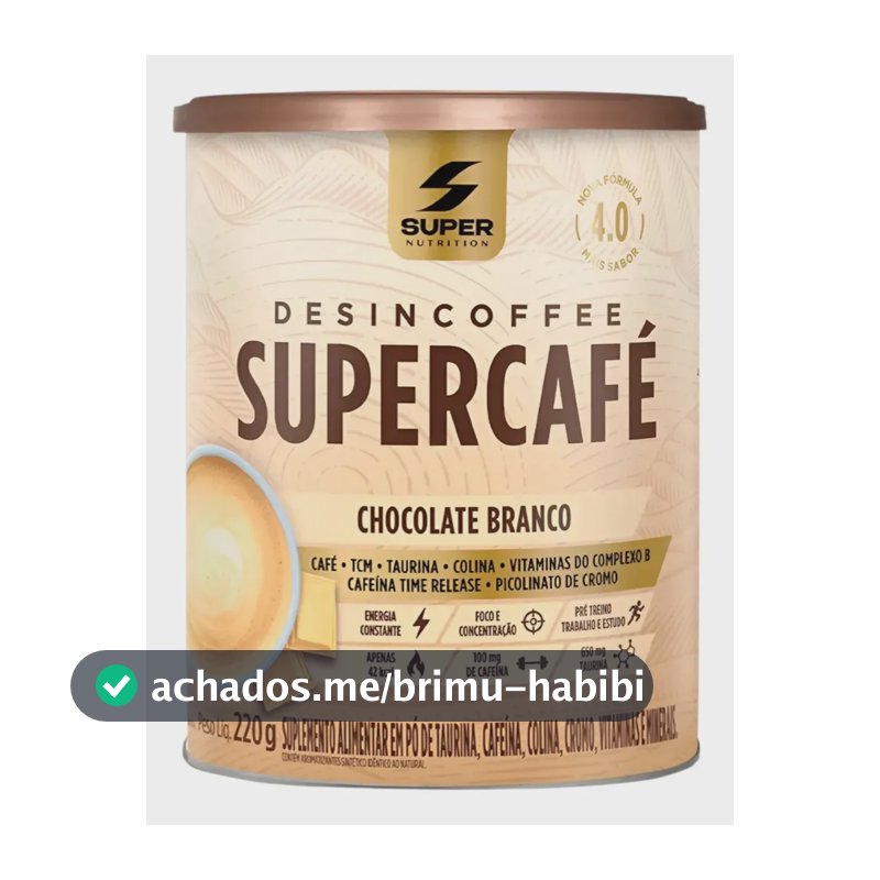 Supercafé Desincoffee 220g Chocolate Suíço Super Nutrition Sabor Chocolate Branco
