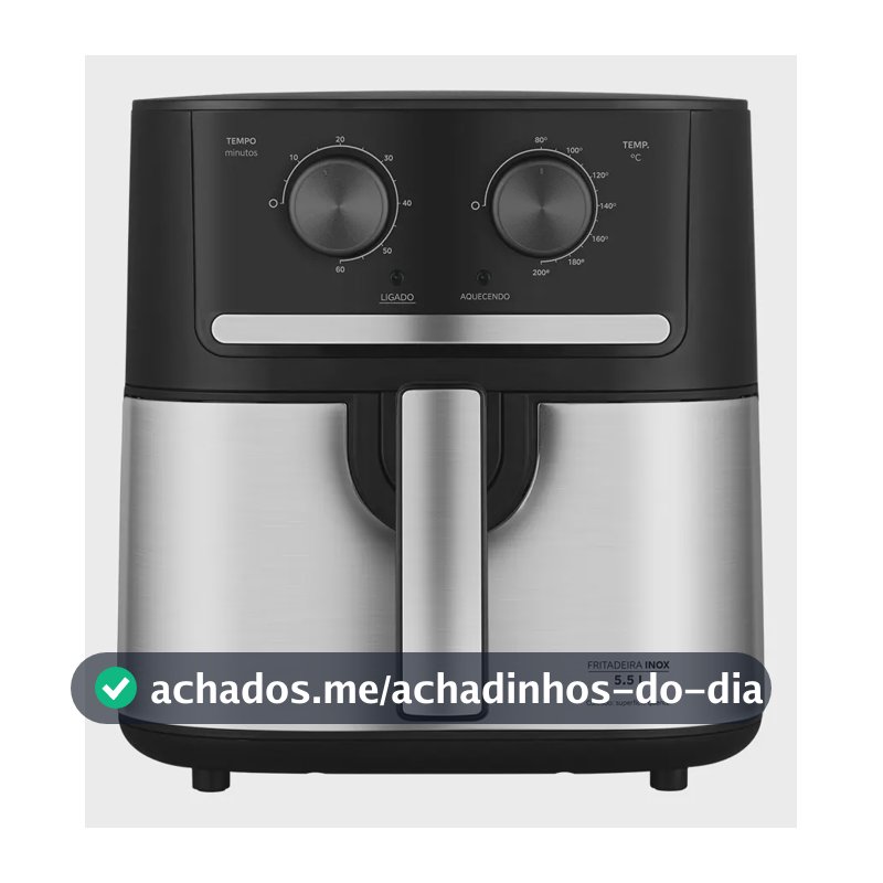 Fritadeira Air Fryer 5,5l Cyclone Preto E Inox Midea