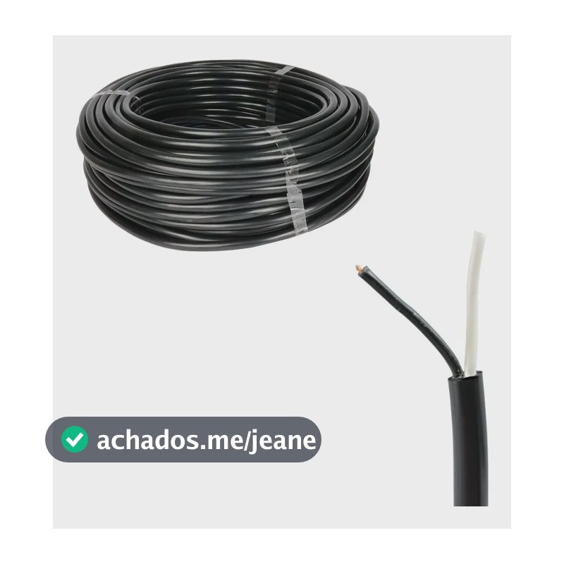 Cabo Pp 2x1 - Fio Flexível 2 Vias 1mm² - 50 Metros
