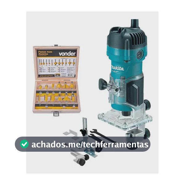 Tupia Makita Mt M3700b 530w Jogo Fresas Madeira 6mm