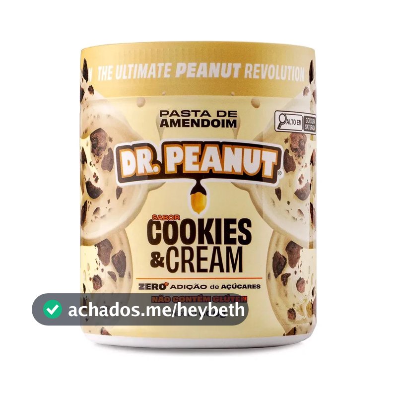 Suplemento em pasta Dr. Peanut Melhor Pasta de Amendoim amentoim cremosa sabor Cookies and cream x 600g