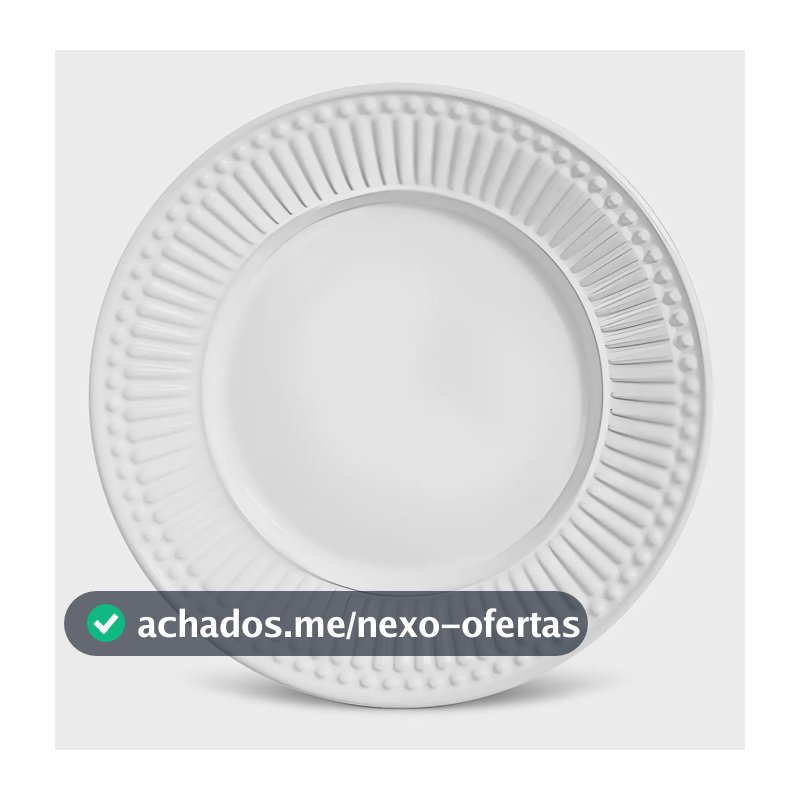 Prato de Sobremesa Branco Cerâmica Porto Brasil Ø20,5cm Roma Jogo 6