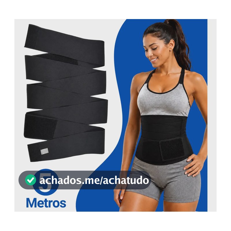 Cinta Modeladora Faixa Abdominal de 5 Metros com Velcro para Cintura e Barriga Evasecret