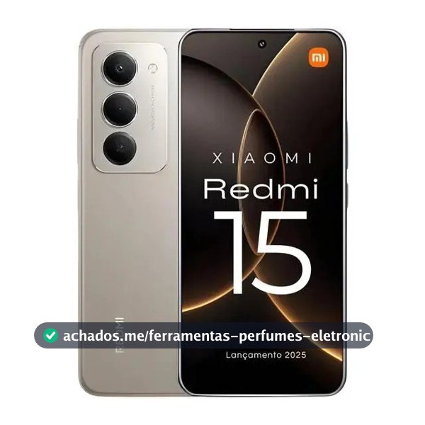 Smartphone Xiaomi Redmi 15 8gb 256gb Tela 6,9 144hz, Bateria 7.000 Mah, 50 Mp Cinza