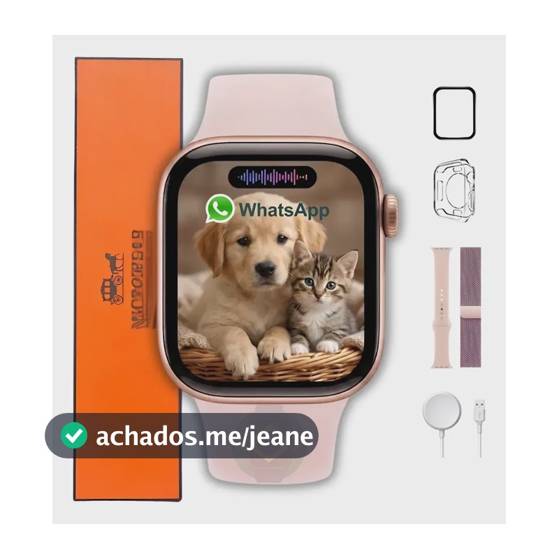 Relógio Smartwatch S11 Mini Serie 11 42mm Gps Nfc Wpp 2026 Dourado Rose