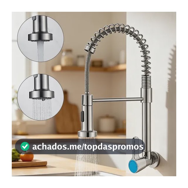Torneira De Cozinha Parede Para Pia Gourmet Flexível