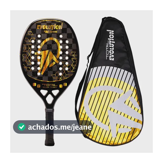 Raquete Beach Tennis Carbono 18k Total Evolution Golden Cor Dourado Ano 2026 | Leve E Equilibrada