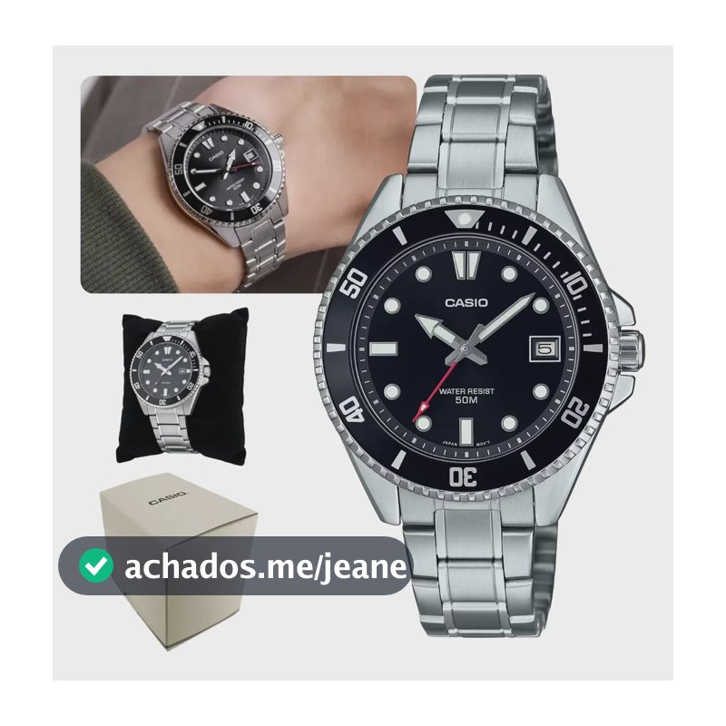 Relógio Casio Collect Mdv-10d-1a1vdf-sc Prateado/preto Prat Prateado Preto