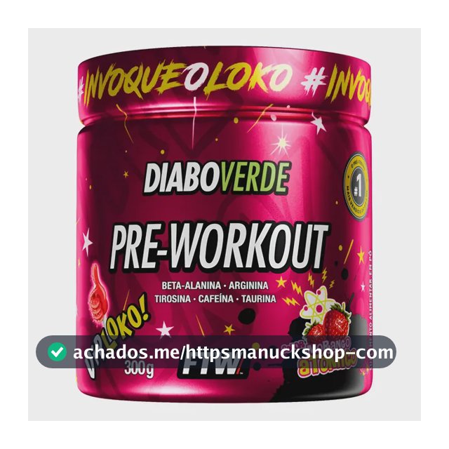 Suplemento em pó FTW Diabo verde Dip Loko! Pré treino sabor Morango Atômico x 300g