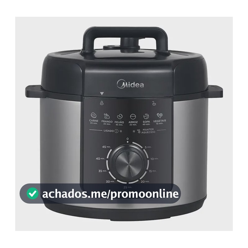 Panela De Pressão Mecânica Preta E Inox 4l Midea Cor Cinza