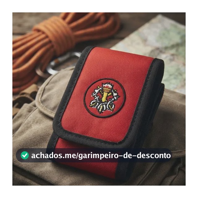Porta Celular Vermelho Em Nylon Com Bordado Bombeiro