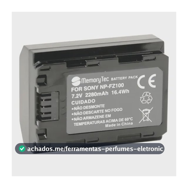 Bateria Recarregável Li-ion 7.2v 2.28ah Np-fz100 Memorytec Para Sony ZV-E10 Mark II