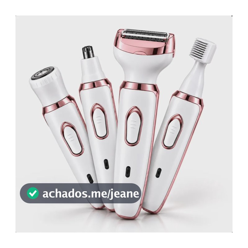Depilador Aparador Elétrico Feminino Recarregavel 4 Em 1 Branco 127/220v