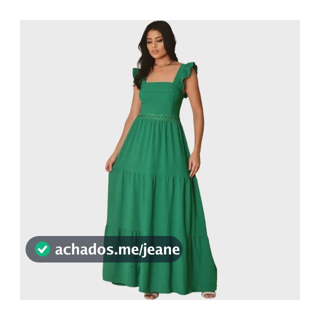 Vestido Longo Luxo Com Babada Na Mangas E Renda Na Cintura