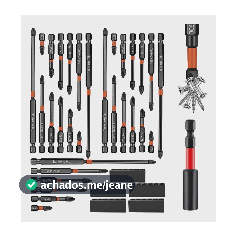 Kit 31 Conjunto De Pontas De Chave De Fenda Magnética