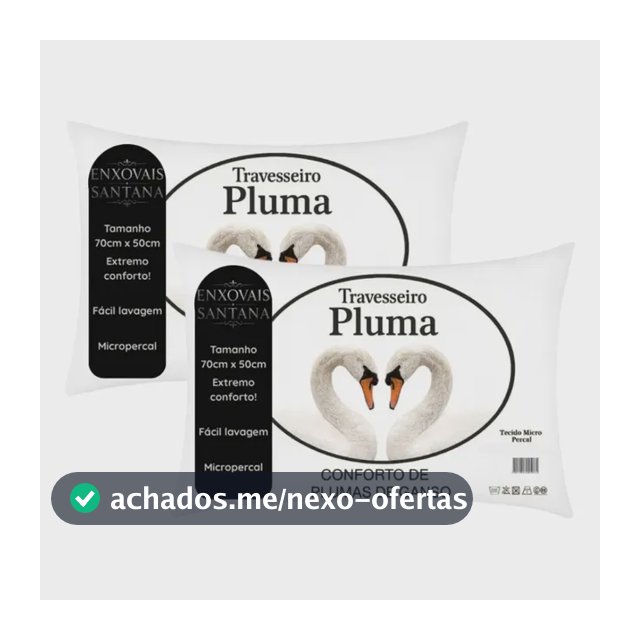 Kit 2 Travesseiros Pena De Ganso 70x50cm Toque Plumas Branco