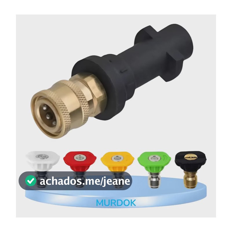 Adaptador + 5 Bicos Engate Rápido Lavadora Pressão Karcher