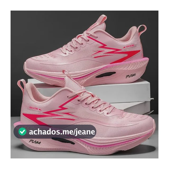 Tênis Corrida Unissex Com Placa De Carbono Solado Macio Rosa Geométrico 43