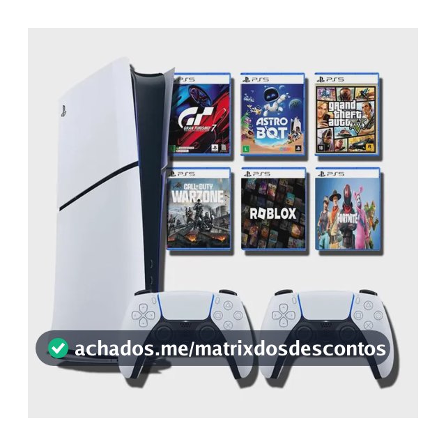 Console Playstation®5 Slim Digital + 2 Controles + 10 Jogos Branco
