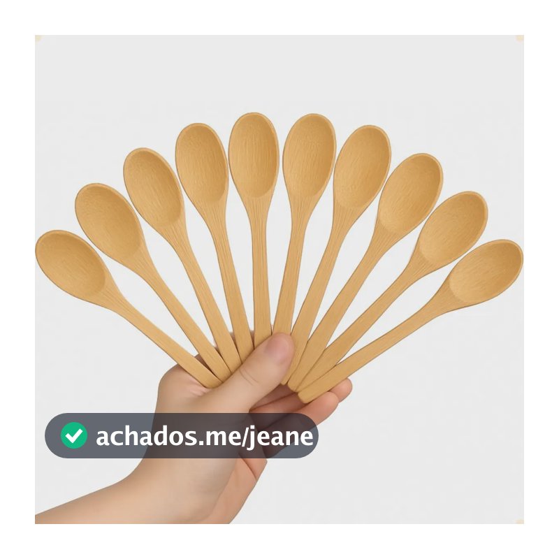 Colher De Bambu Pequena Colher Bambu Colher Em Bambu 10un Marrom-claro