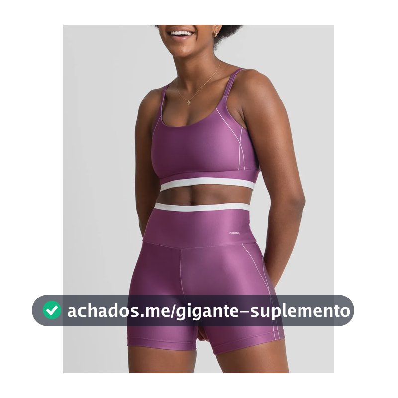 Conjunto Feminino Academia Shorts E Top Alcinha Fitness Uva Rosada Liso P