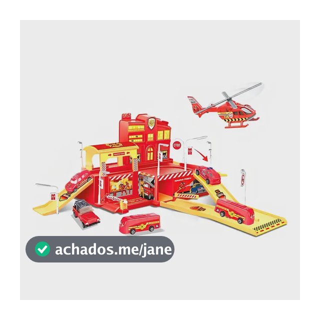 Pista de Carrinhos Infantil Bombeiro com 5 Veículos e Acessórios Maxi Toys