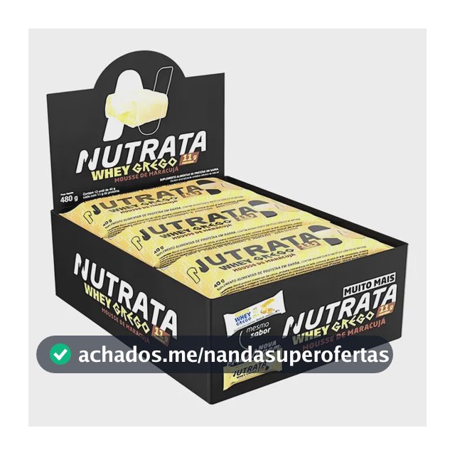 Barra de proteínas Nutrata WHEY Grego 40G sabor Mousse de maracujá x 480g 12 un