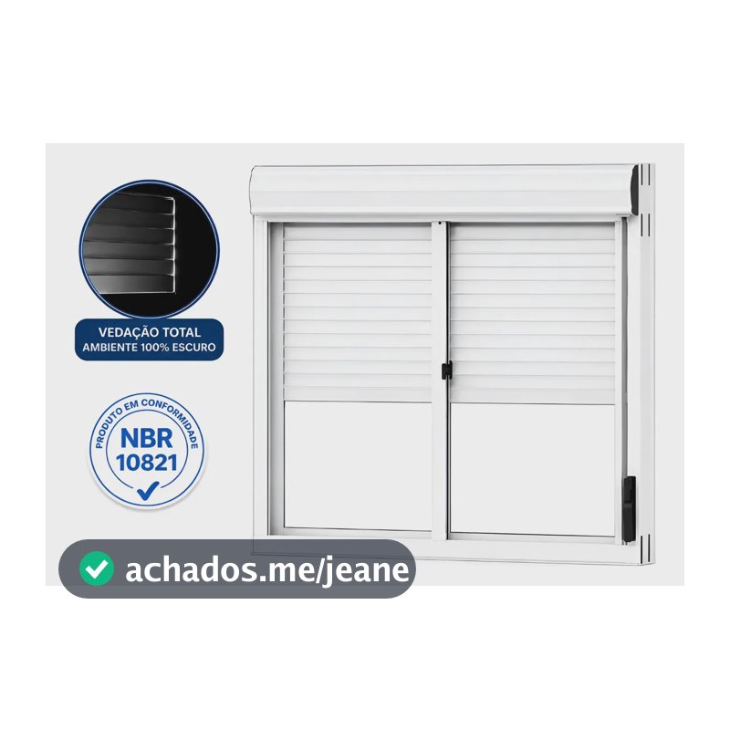 Janela Persiana Integrada Alumasa Alumínio 150x120 Cm Branco Branco