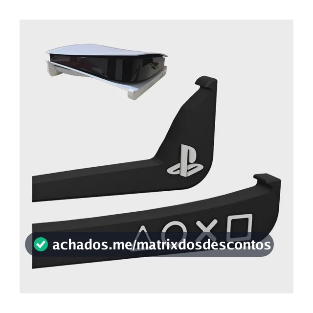 Suporte Horizontal Compatível C/ Ps5 Fat C/ Disco Play5 Cor Preto Slim