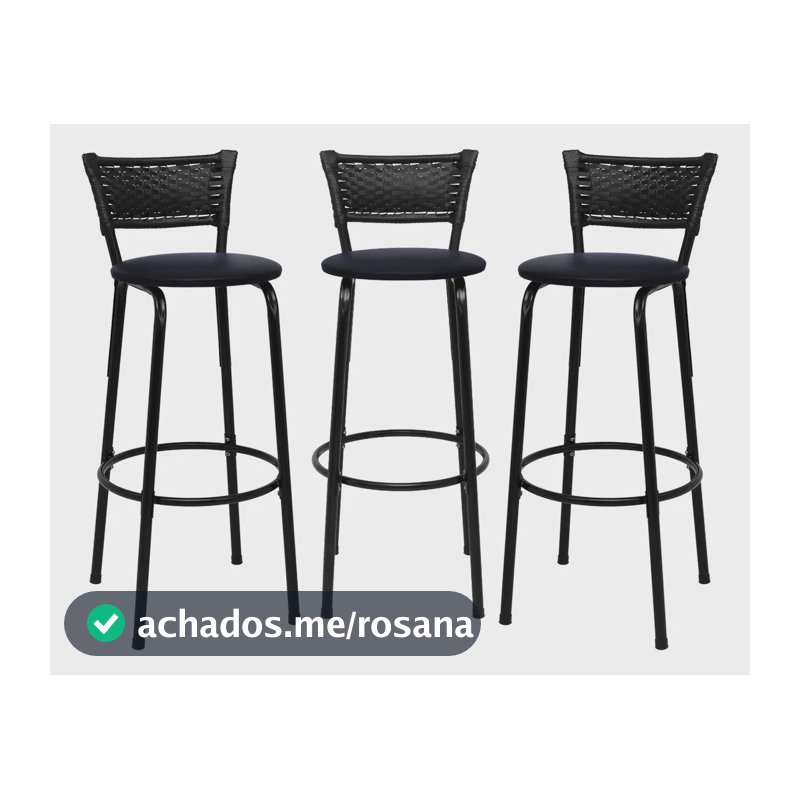 Banquetas Alta Bancada Bar Confortável Moderno Design Resistente Preto