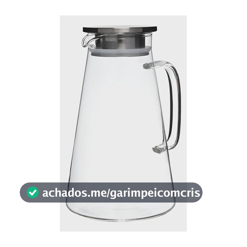 Jarra de Vidro Borossilicato 1.8L com Tampa de Inox Para Água e Sucos