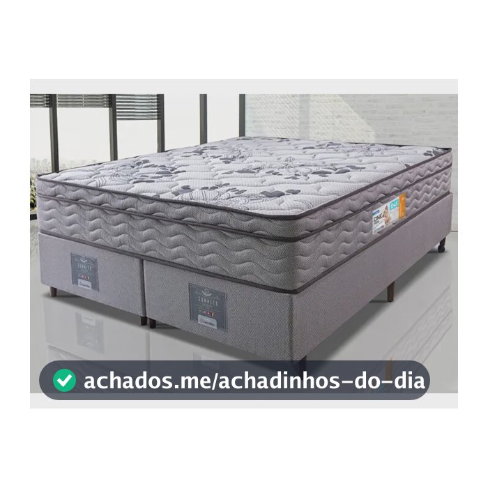 Cama Box King Colchão OrtoFirm + Box 193x203x67 One Face Espuma D45 Cinza