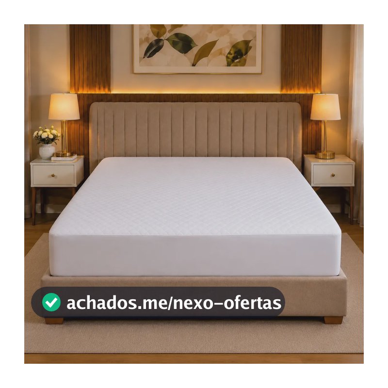 Capa Protetor De Colchão Elástico Queen Impermeável Casa Laura Enxovais Matelado Cor Branco