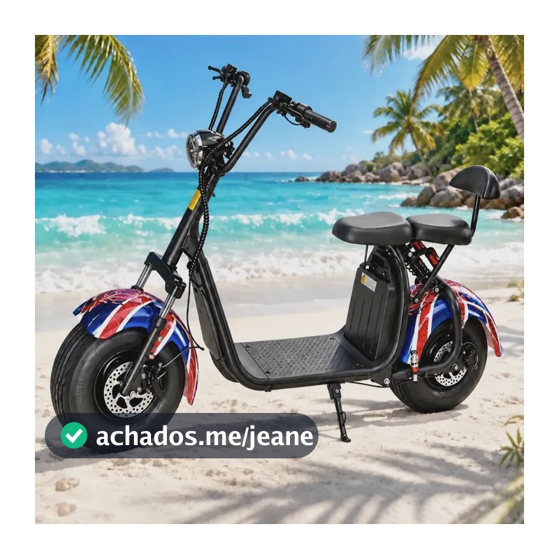 Moto Elétrica Citycoco X15 E Moto Brasil 1000w 60v 20ah Azul-marinho