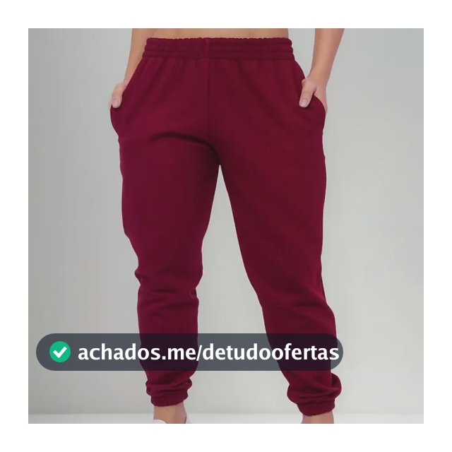 Calça Jogger Feminina Moletom Flanelado Inverno Quente