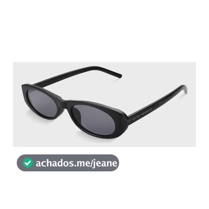 Óculos de Sol Feminino Oval Saint Germain Amalfi Preto com Proteção UV400