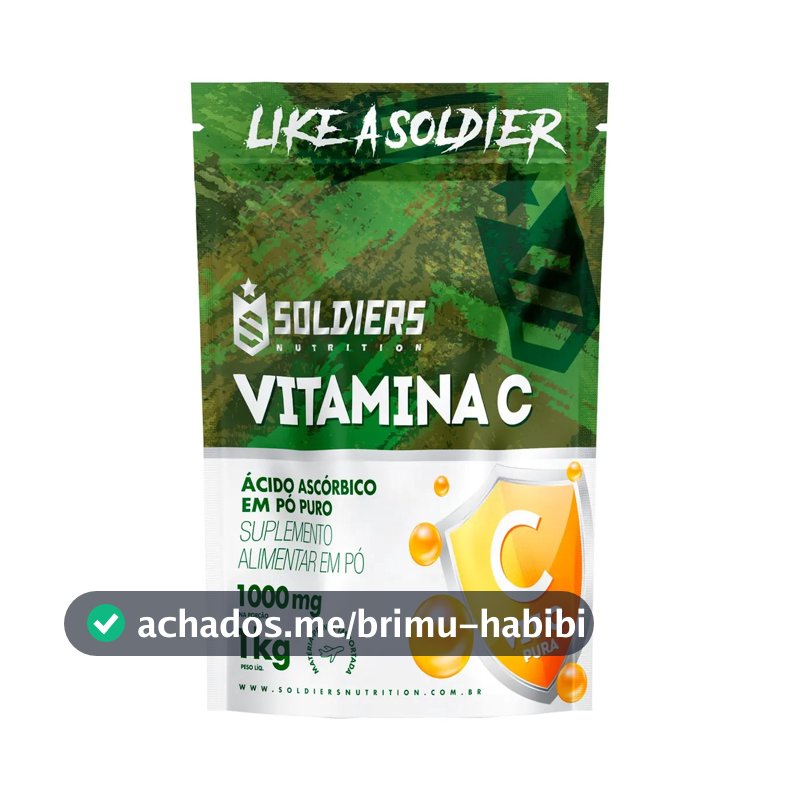 Vitamina C Em Pó Ácido Ascóbico 1Kg 100% Puro Soldiers Nutrition Bem-Estar Energia