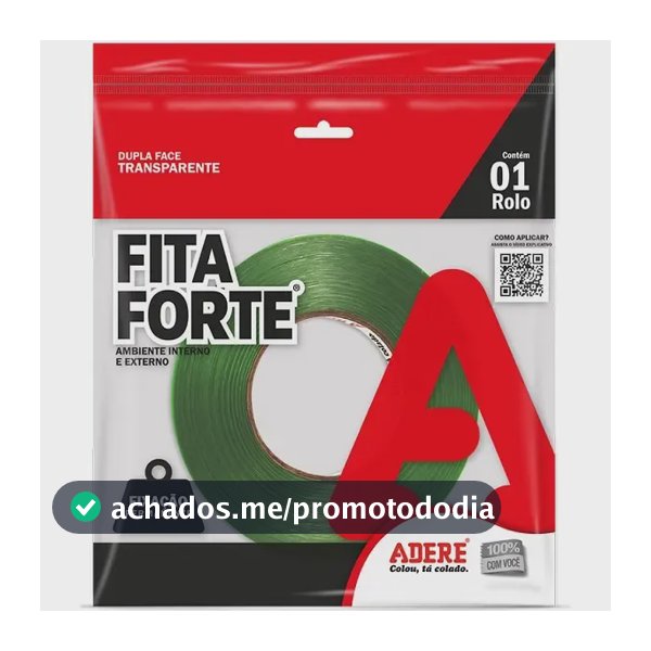 Fita Dupla Face Adesiva Extra Forte 9mm X 20m Xt050 Adere Transparente