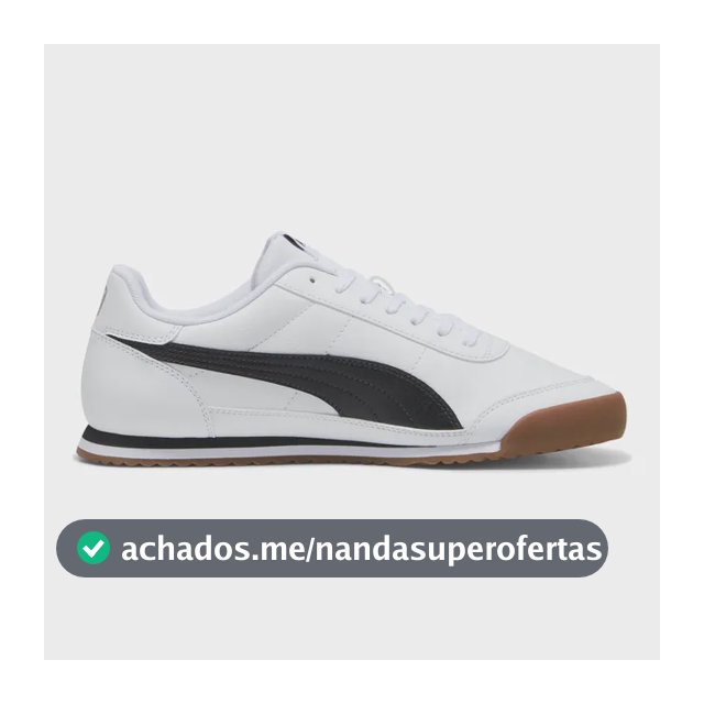 Tênis Masculino E Feminino Turino Ii Puma Puma White-puma Black-cool Light Gray Liso 40 Eu