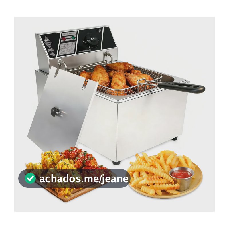 Fritadeira Elétrica Industrial 10l Inox Profissional Prata 220v 60hz
