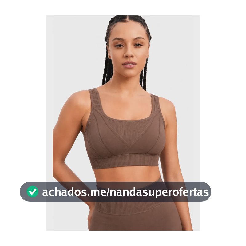 Top Feminino Lupo Max Academia Sem Costura Fitness Original Castanho Liso Xg