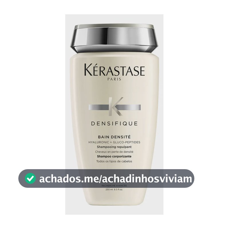 Kérastase Densifique Bain Densité Shampoo Densificador para Cabelos Finos com Perda de Densidade, Fortalece e Dá Volume, Com Stemoxydine e Ácido Hialurônico, 250 ml