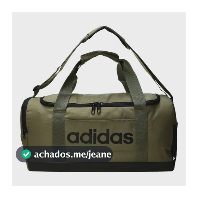 Mala Duffel Pequena Linear Feminino E Masculino adidas Cor Olive Strata / Black Desenho do tecido Liso